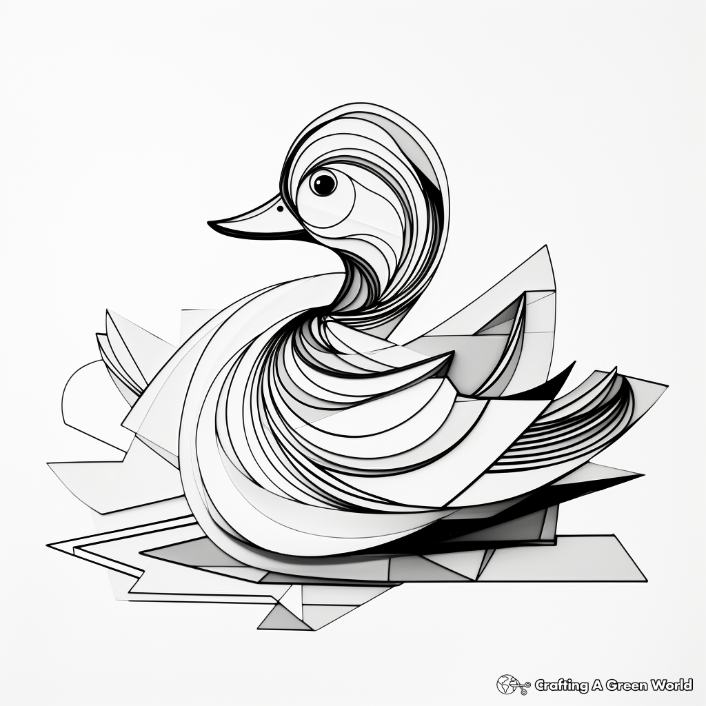 Paper duck coloring pages