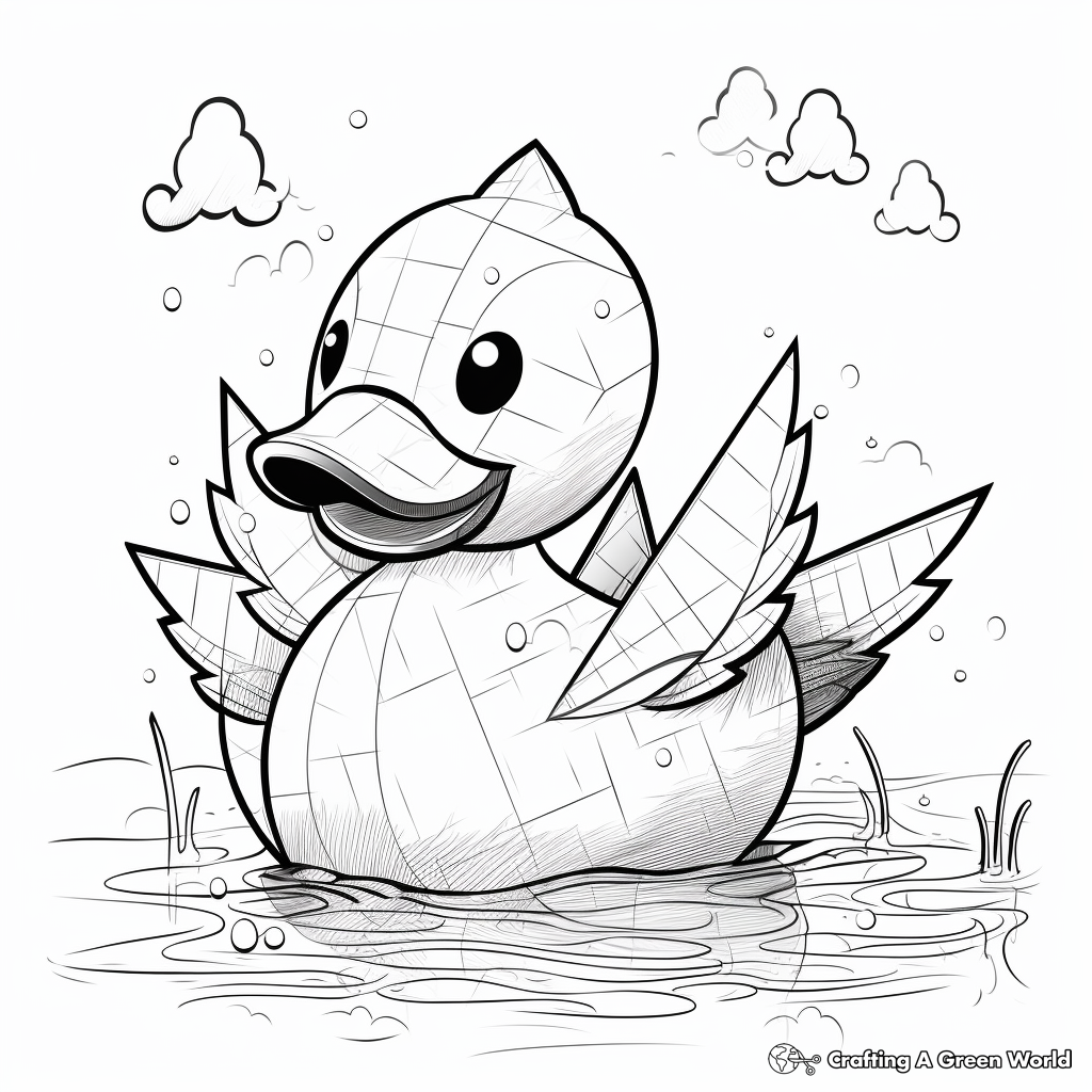 Paper duck coloring pages