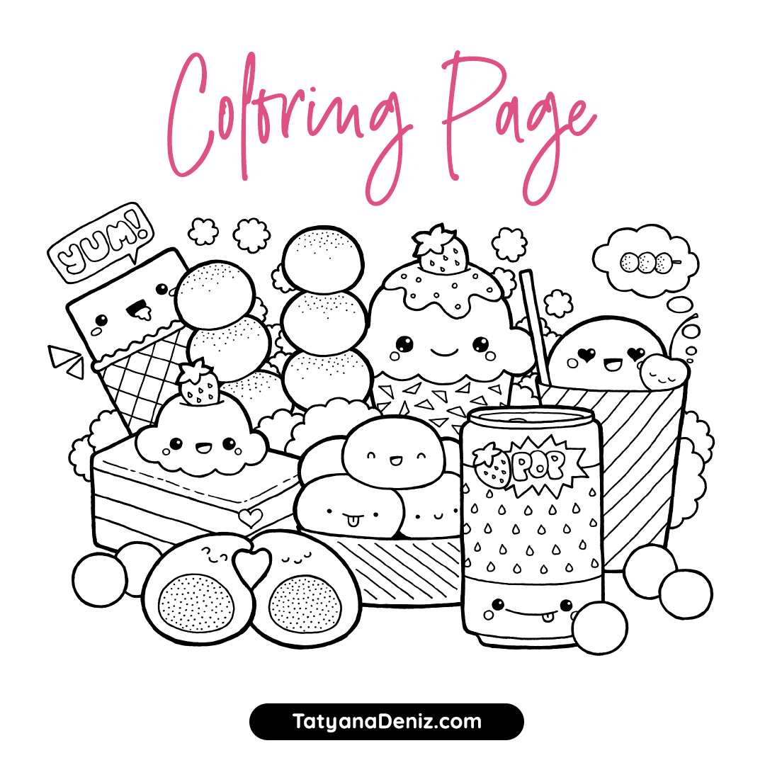 Free printable kawaii paper dolls colouring pages