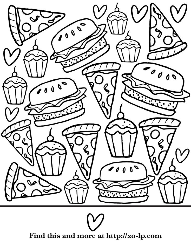 Party food coloring page food coloring pages cute coloring pages coloring pages