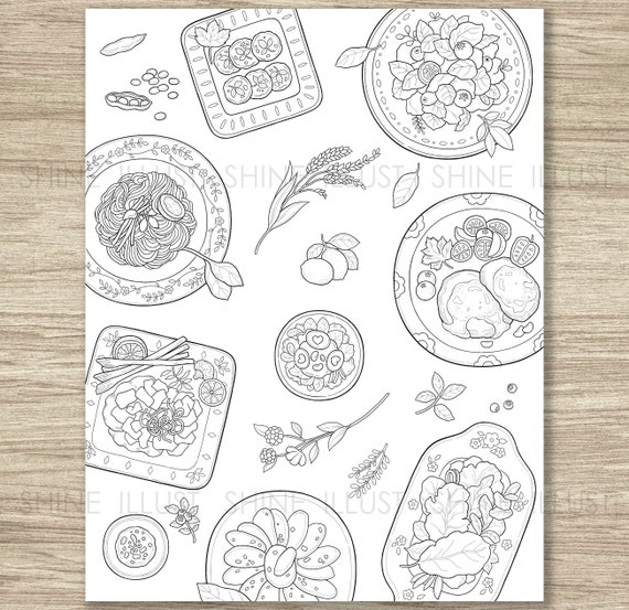 Printable coloring page food coloring pages coloring sheet digital download download now