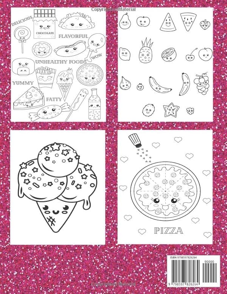 Kawaii food coloring book fun and cute coloring book for adults and kids of all ages kawaii doodle coloring book cute food coloring book for adults kawaii ice cream coloring book