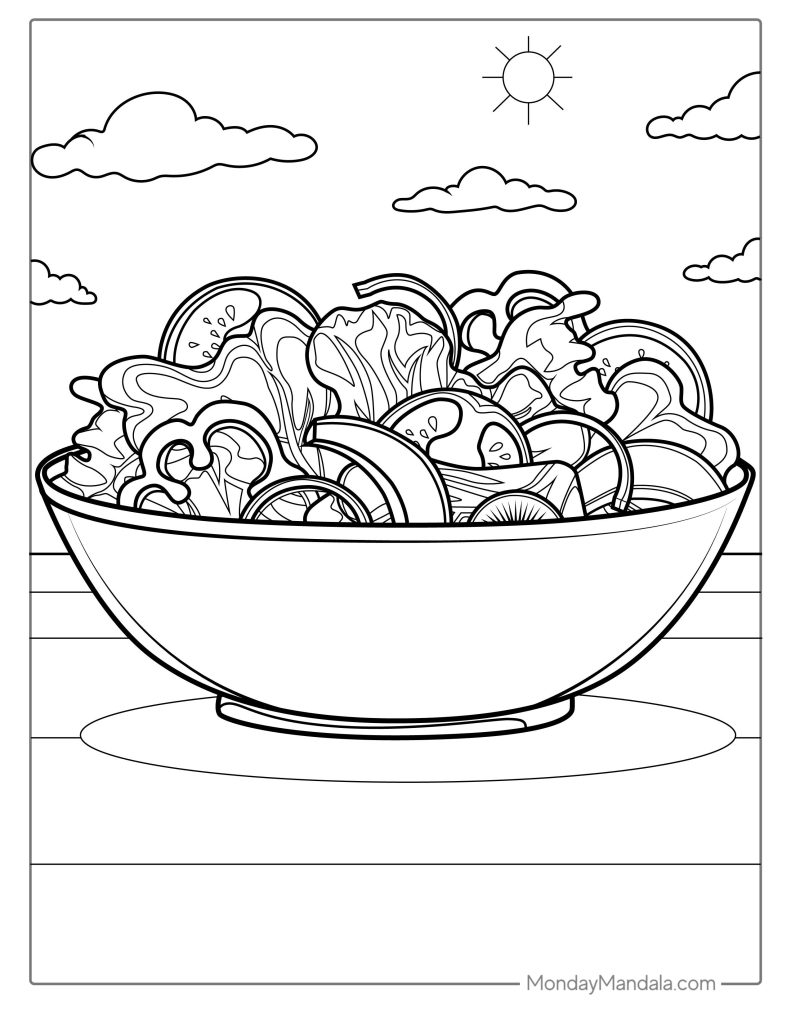 Food coloring pages free pdf printables