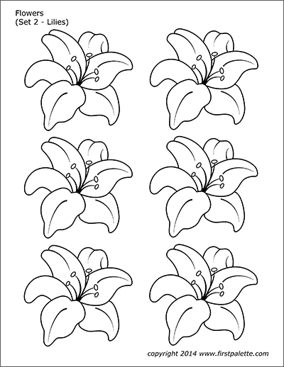 Flowers free printable templates coloring pages