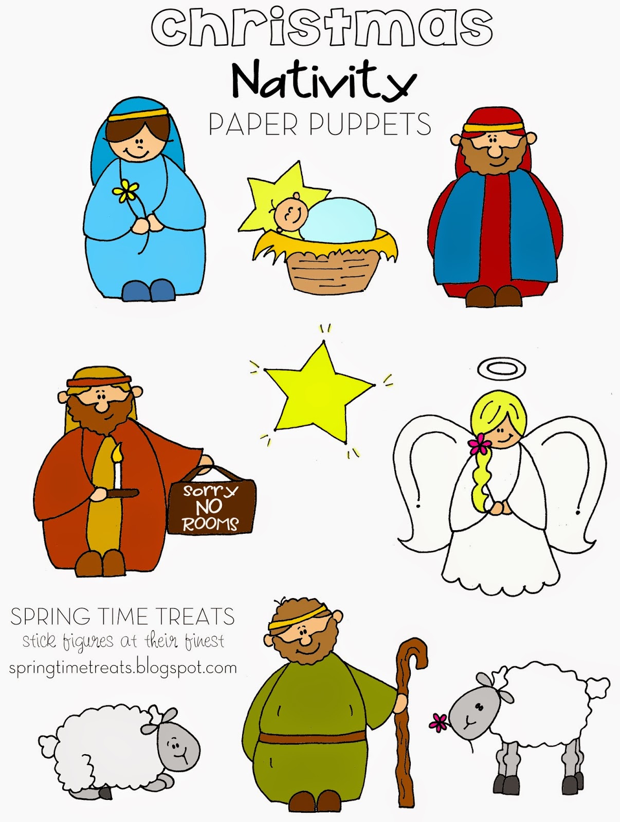 Nativity paper puppets