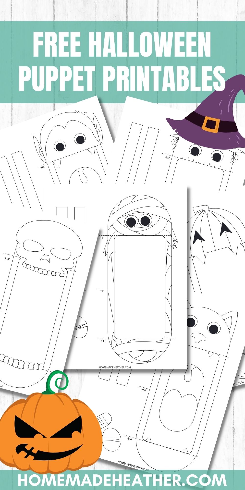 Free halloween puppet printables homemade heather