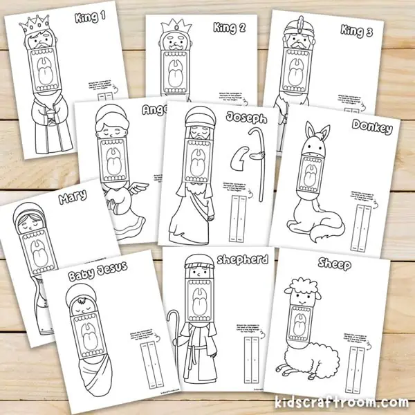 Paper nativity puppets free printable