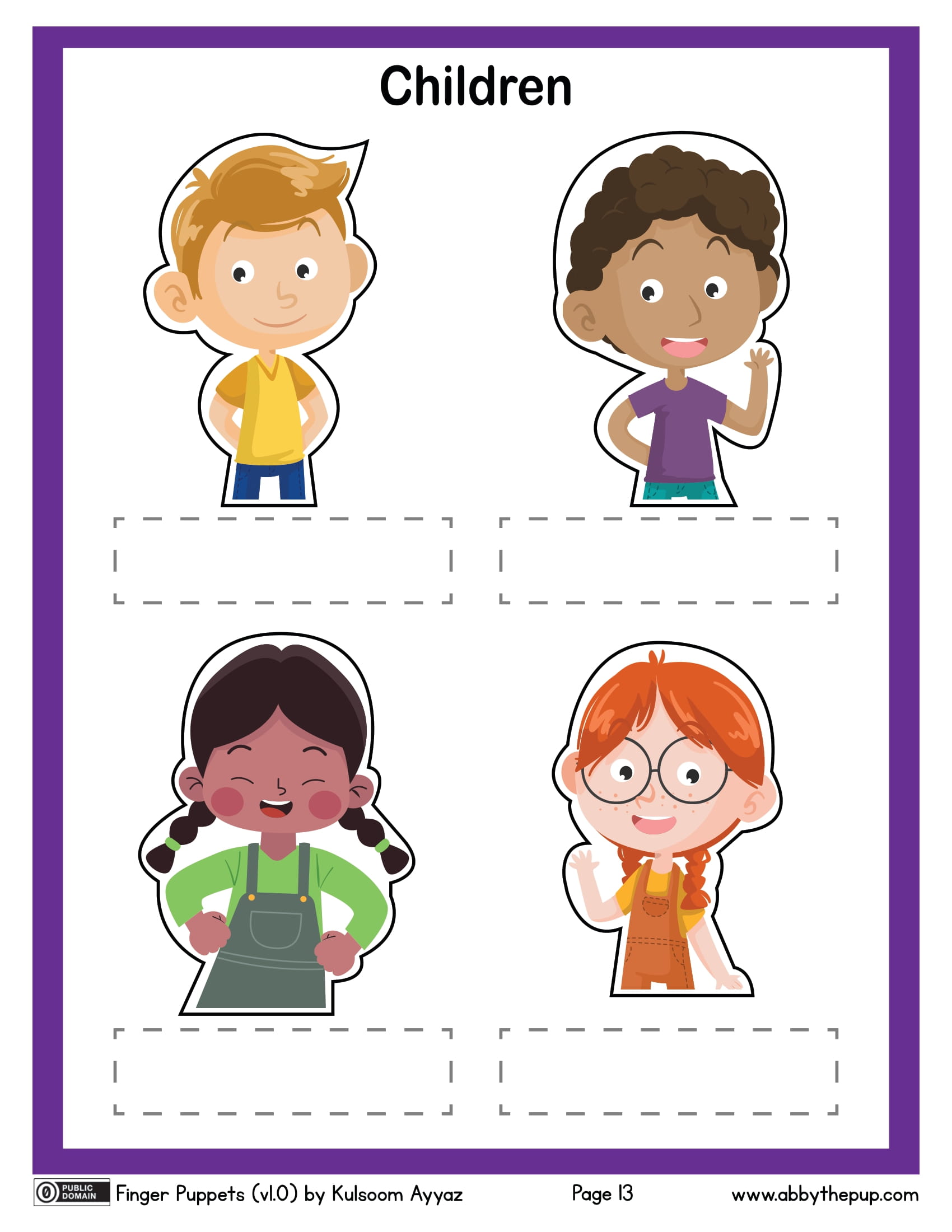 Children finger puppets free printable papercraft templates