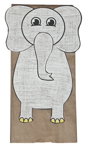 Free elephant paper bag puppet â the tucson puppet lady