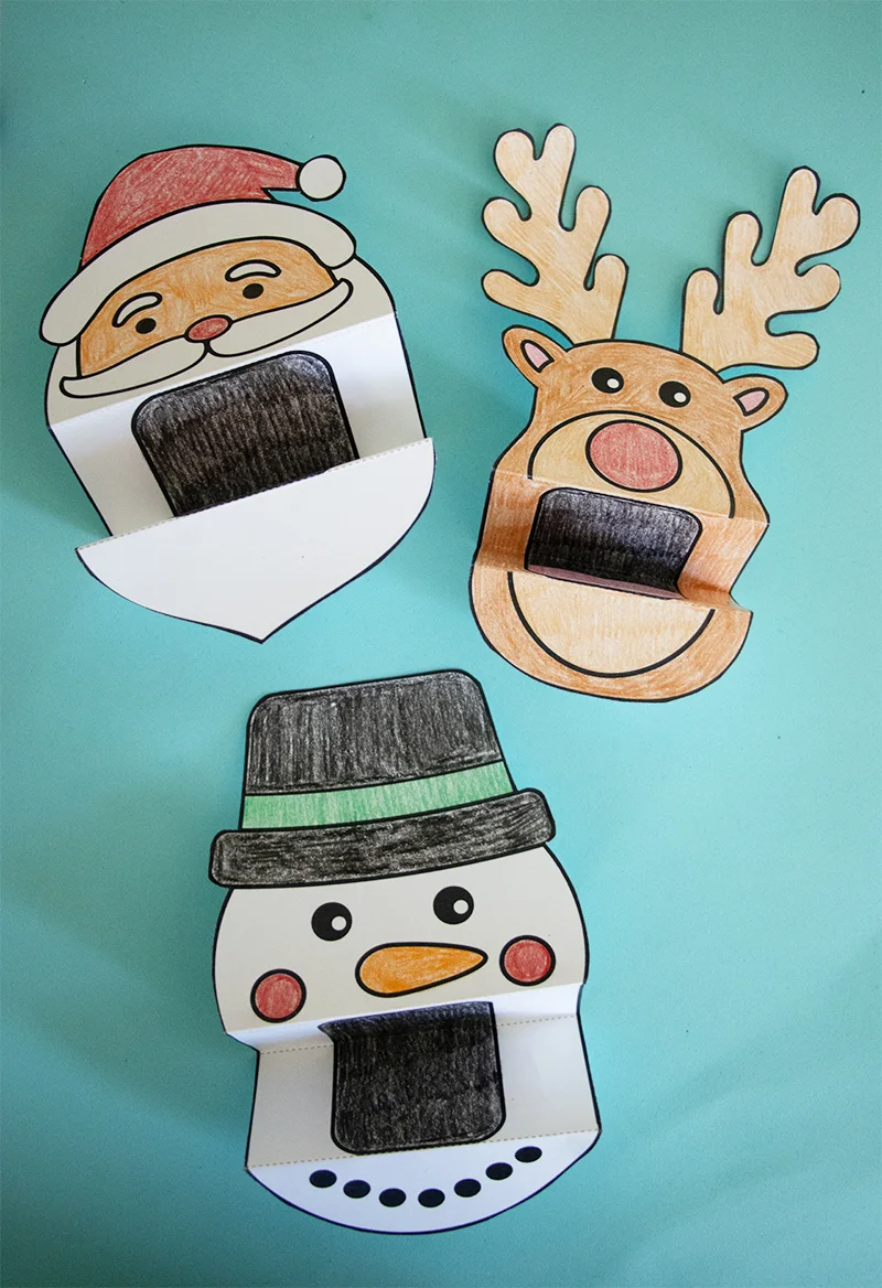 Free printable paper christmas hand puppets