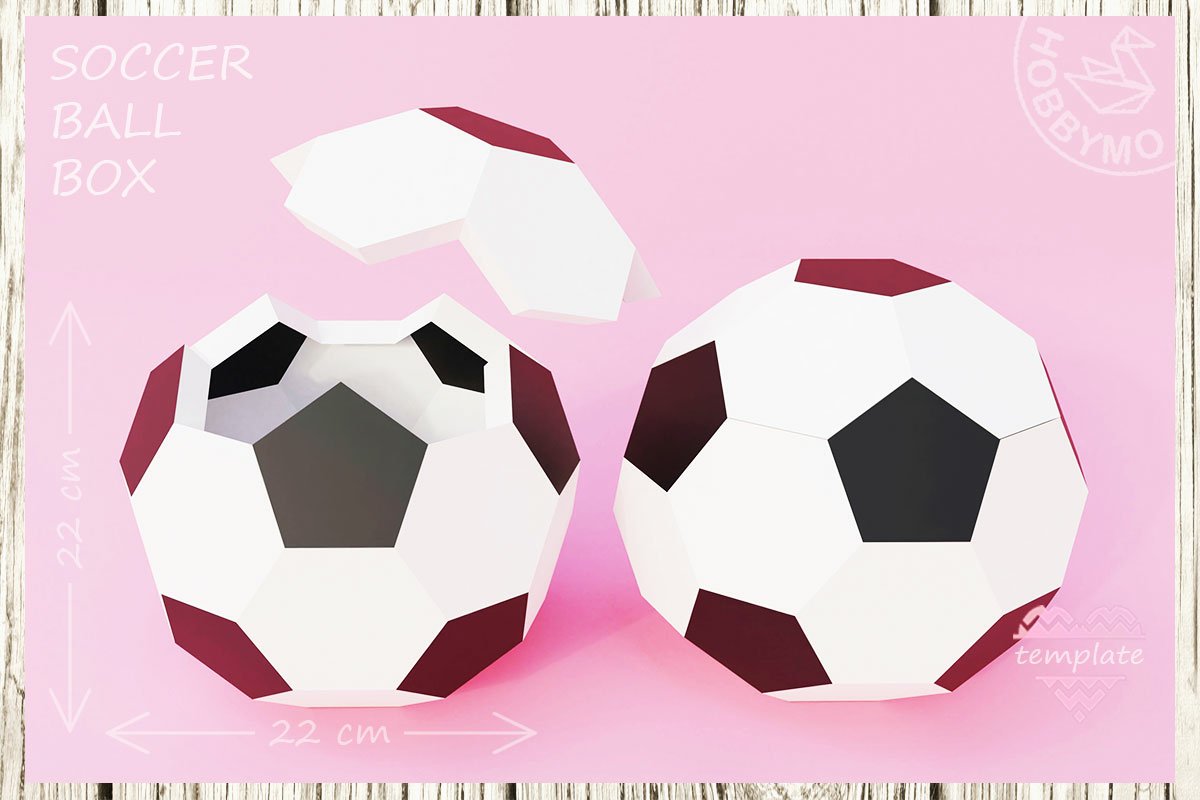 Diy paper soccer ball box d papercraft pdf