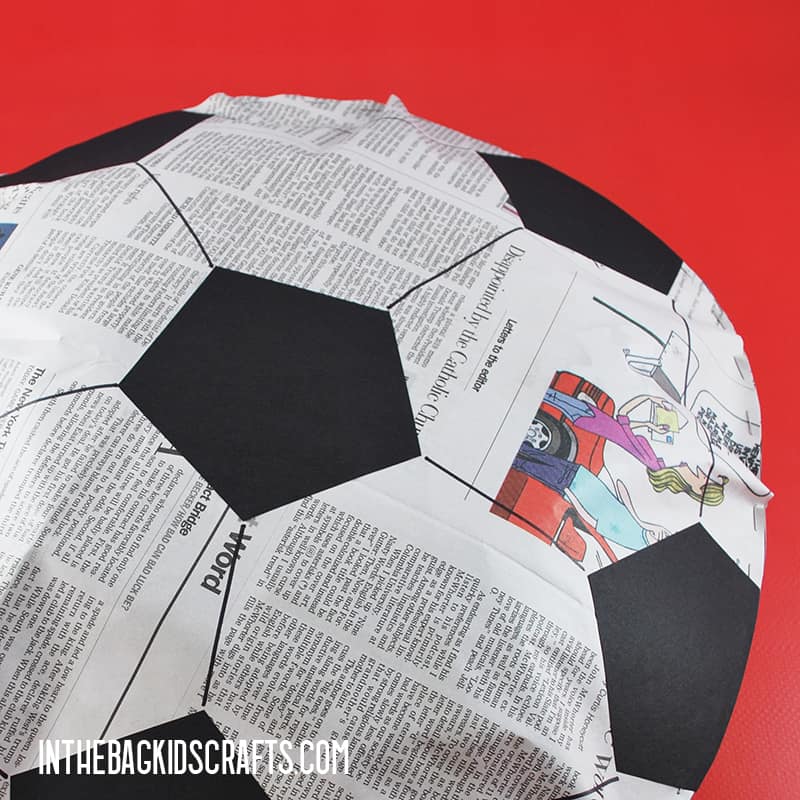 Soccer ball craft from recycled newspaper â in the bag kids crafts