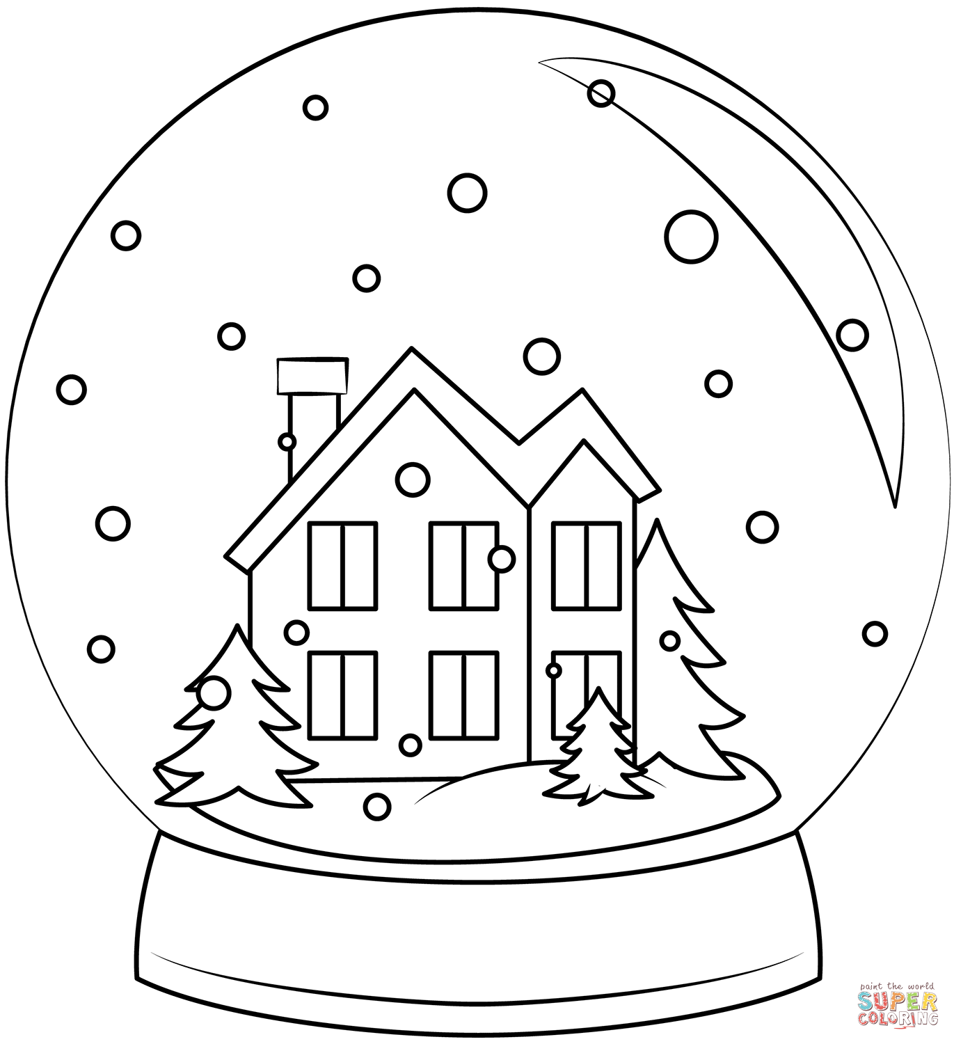 Snow globe coloring page free printable coloring pages