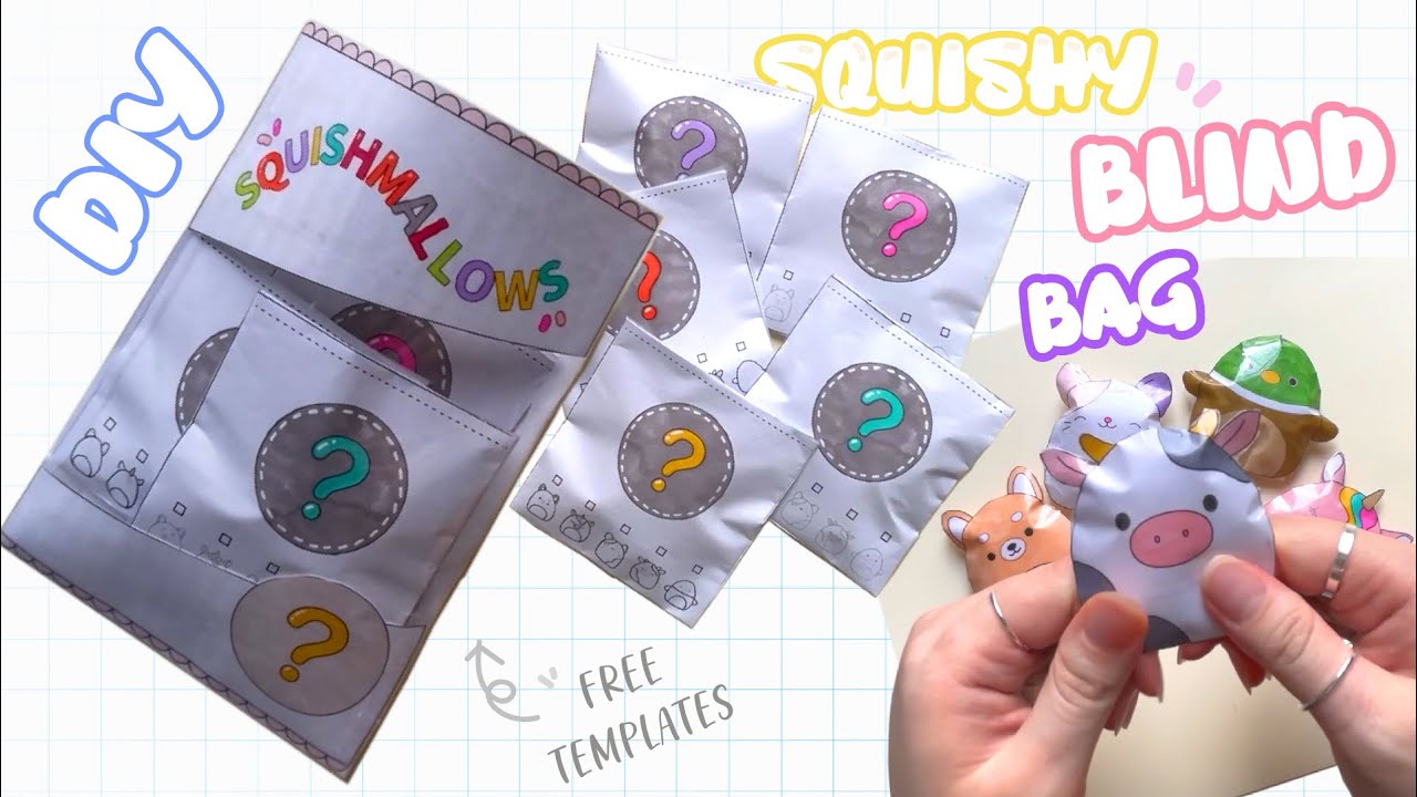 Diy paper squishmallows mystery blind bag free template