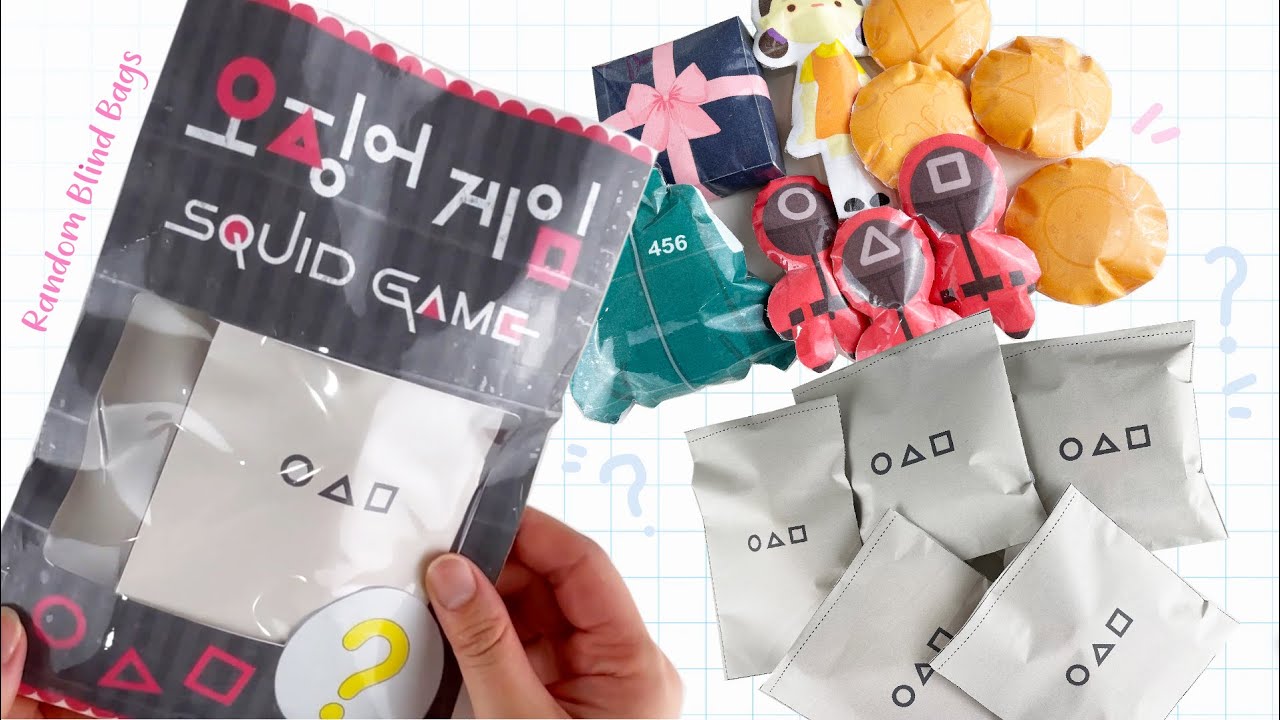 Diy squid game paper squishy blind bags free template