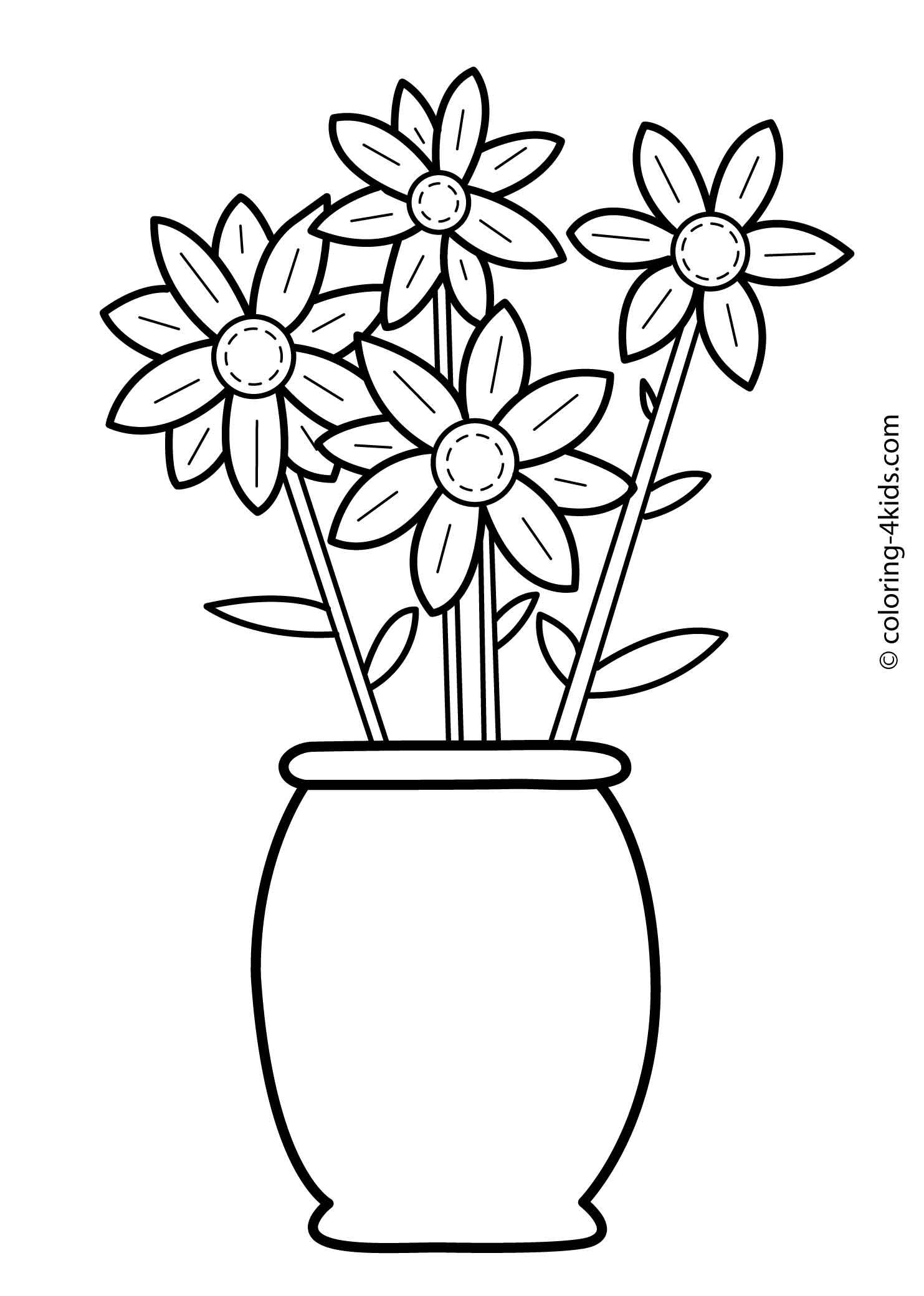 Flowers coloring pages for kids printable printable flower coloring pages flower coloring sheets flower coloring pages