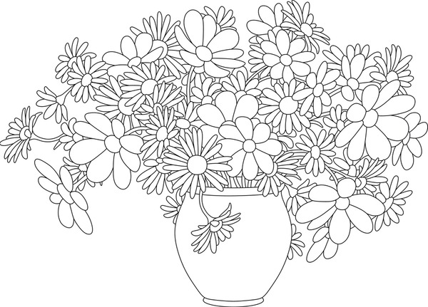 Thousand coloring page bouquet royalty