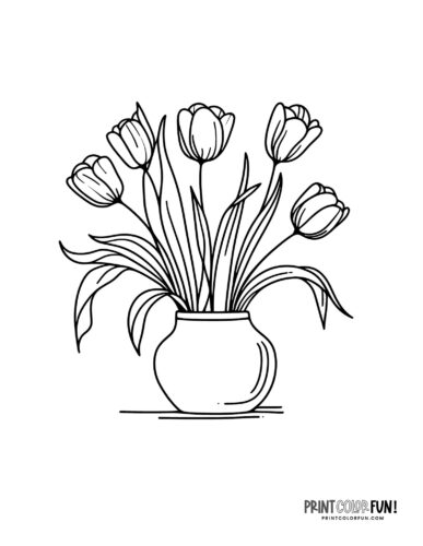 Flower coloring pages clipart to color a whole garden at