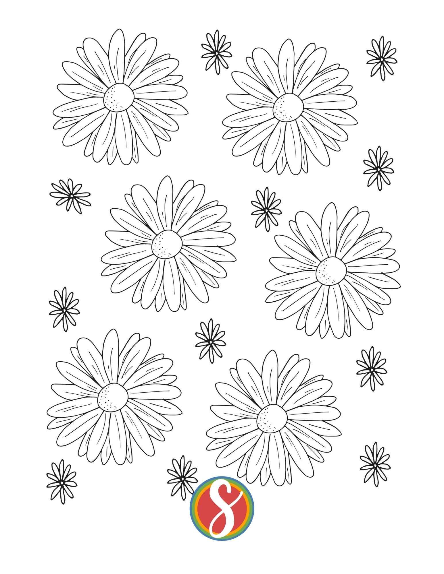 Free flower coloring pages â stevie doodles