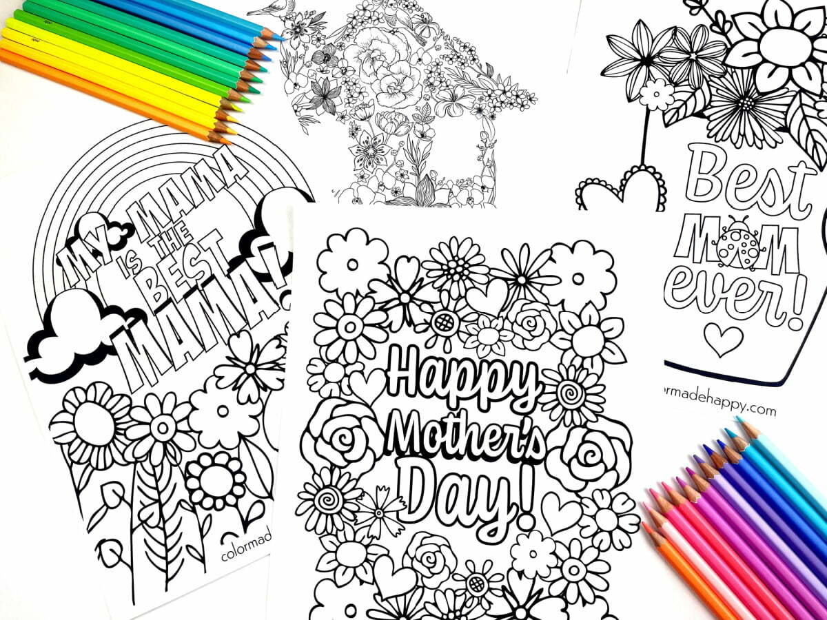 Mothers day coloring pages