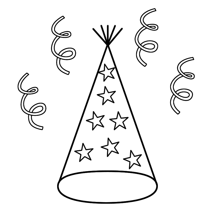 Happy new year hat coloring pages printable for free download