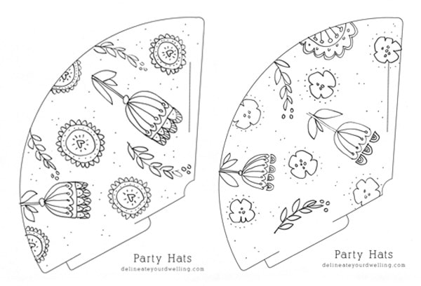 Color your own party hats