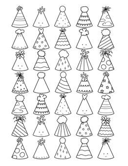 Free party hat coloring pages