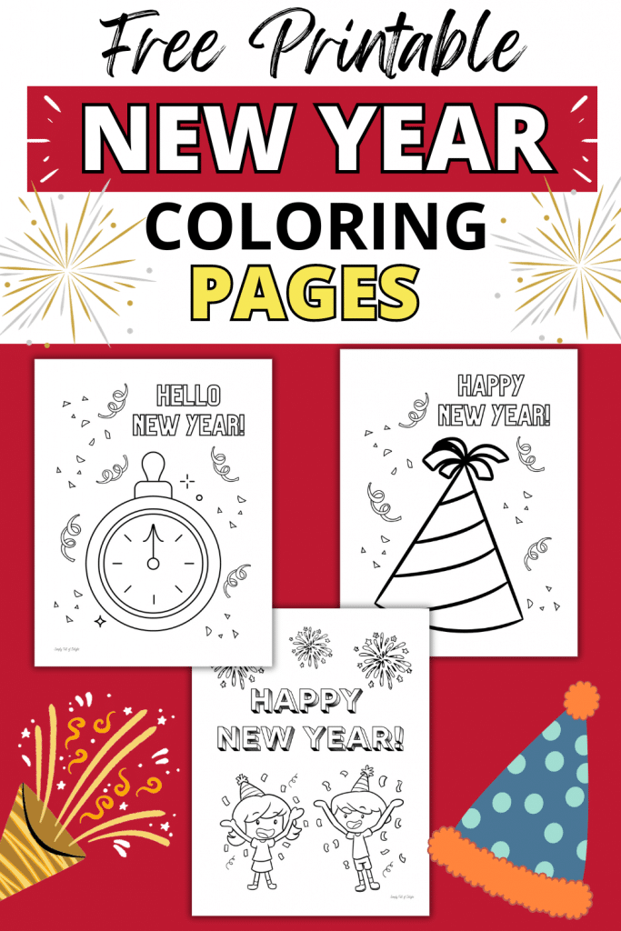 Happy new year coloring pages free printable