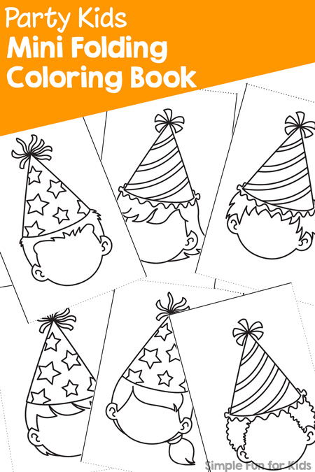 Party kids mini folding coloring book