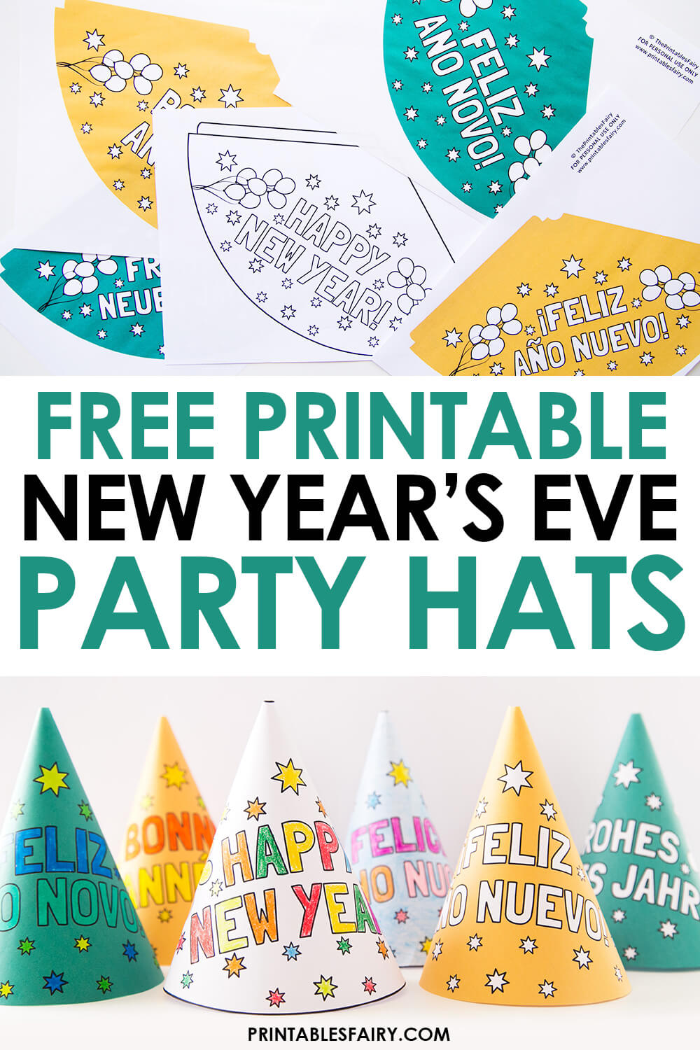 New years eve printable party hats