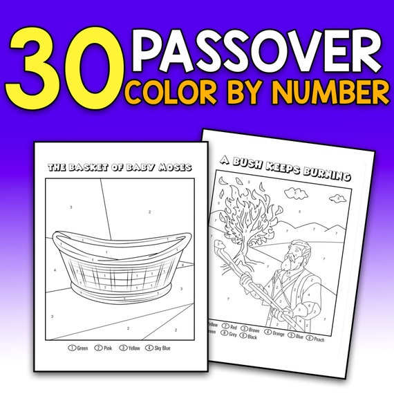 Best value pesach printable color by number coloring sheets passover activity book passover gifts children plagues sedar pdf