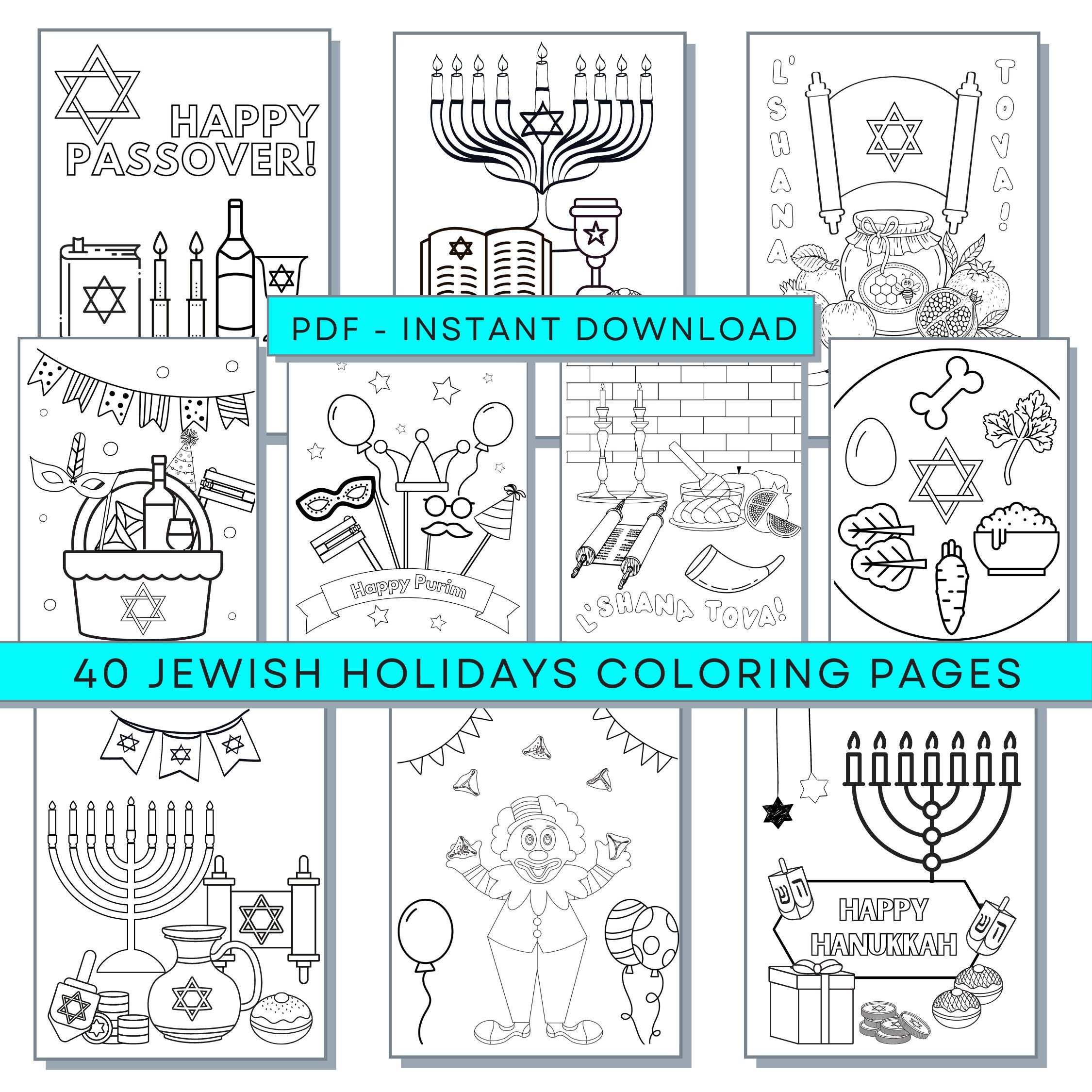 Jewish holiday coloring pages purim coloring pages hanukah coloring pages passover coloring pages rosh hashanna coloring pages