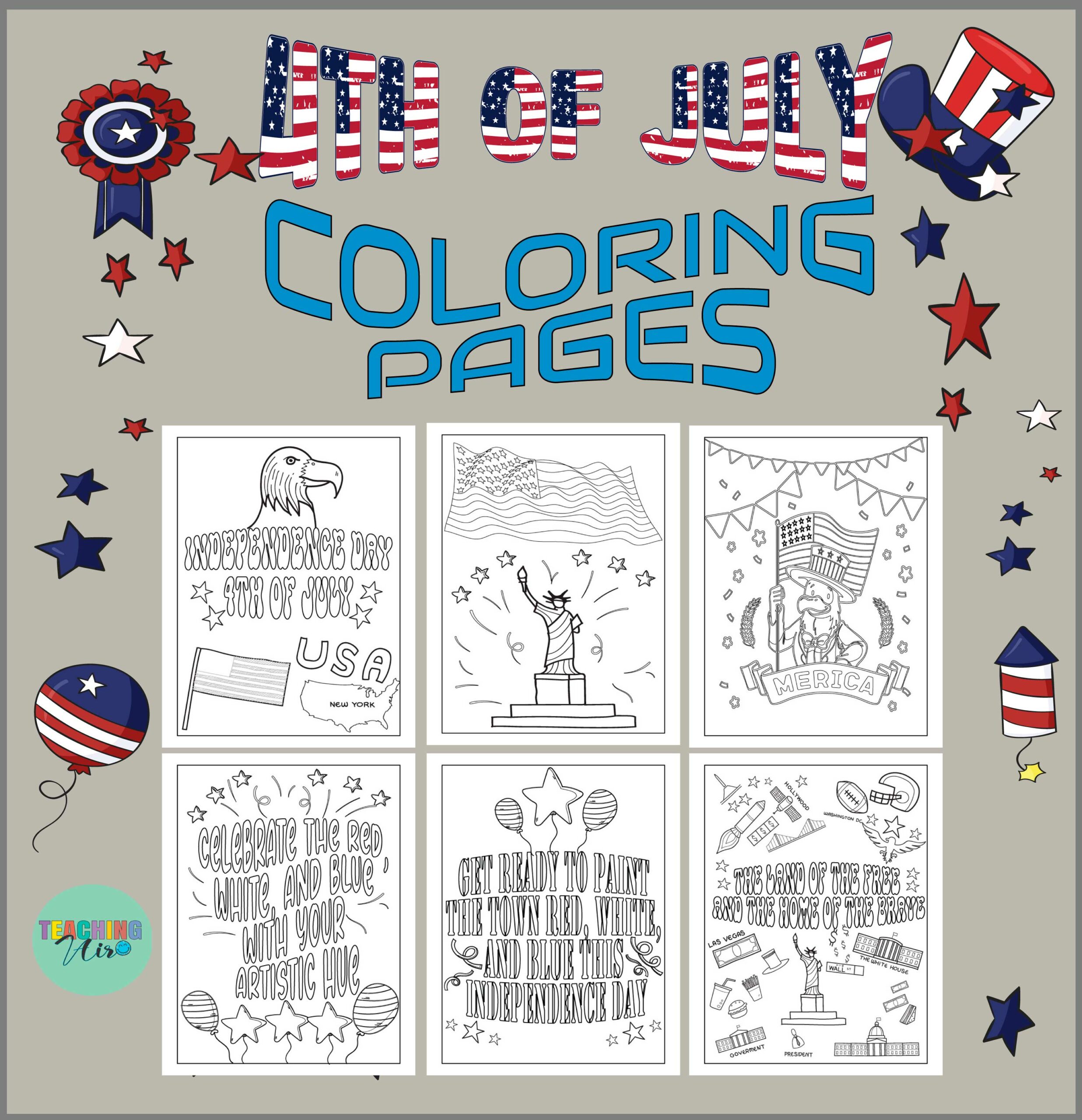 Th of july coloring sheets usa independence day patriotic coloring pages made by teachers