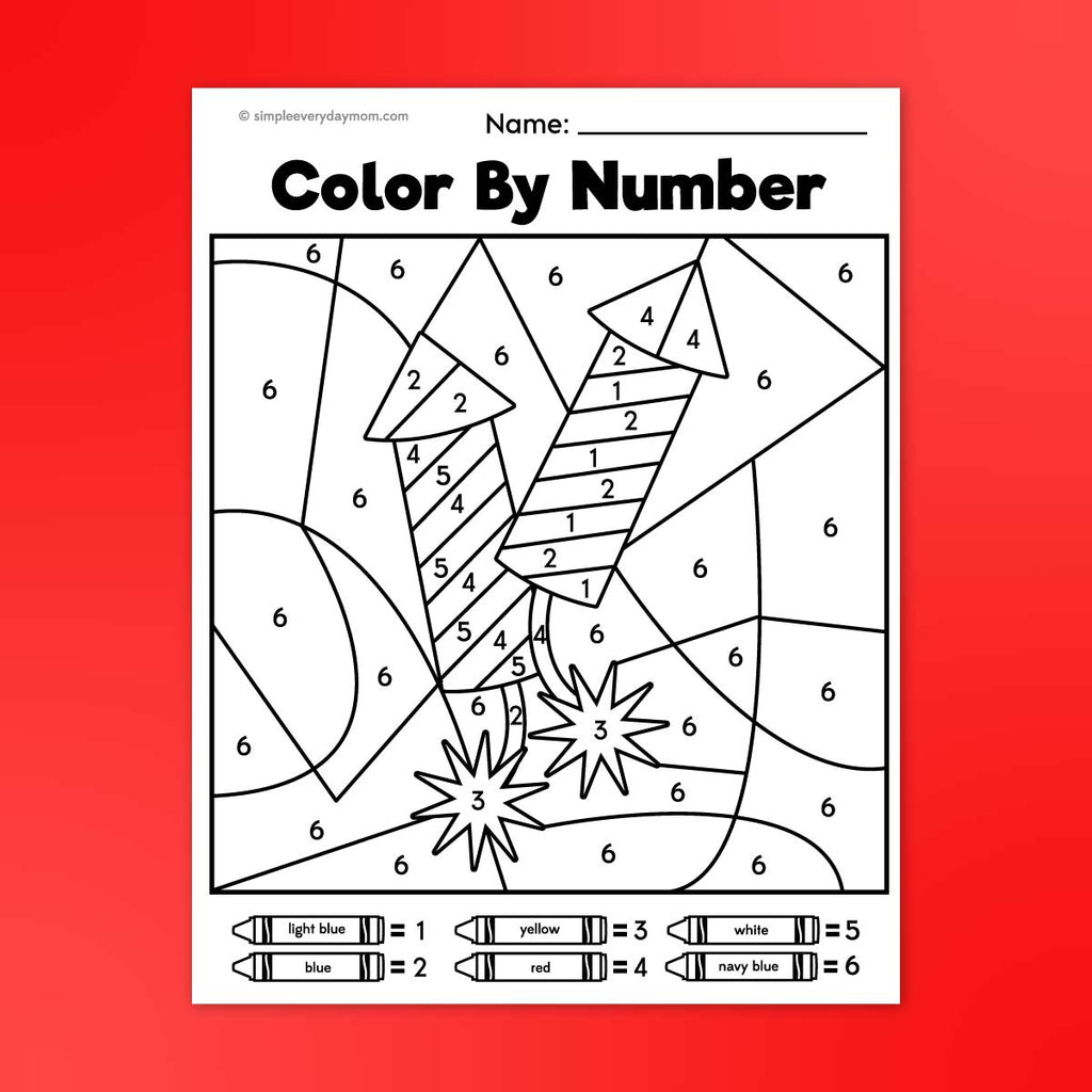 Patriotic color by number printables â simple everyday mom