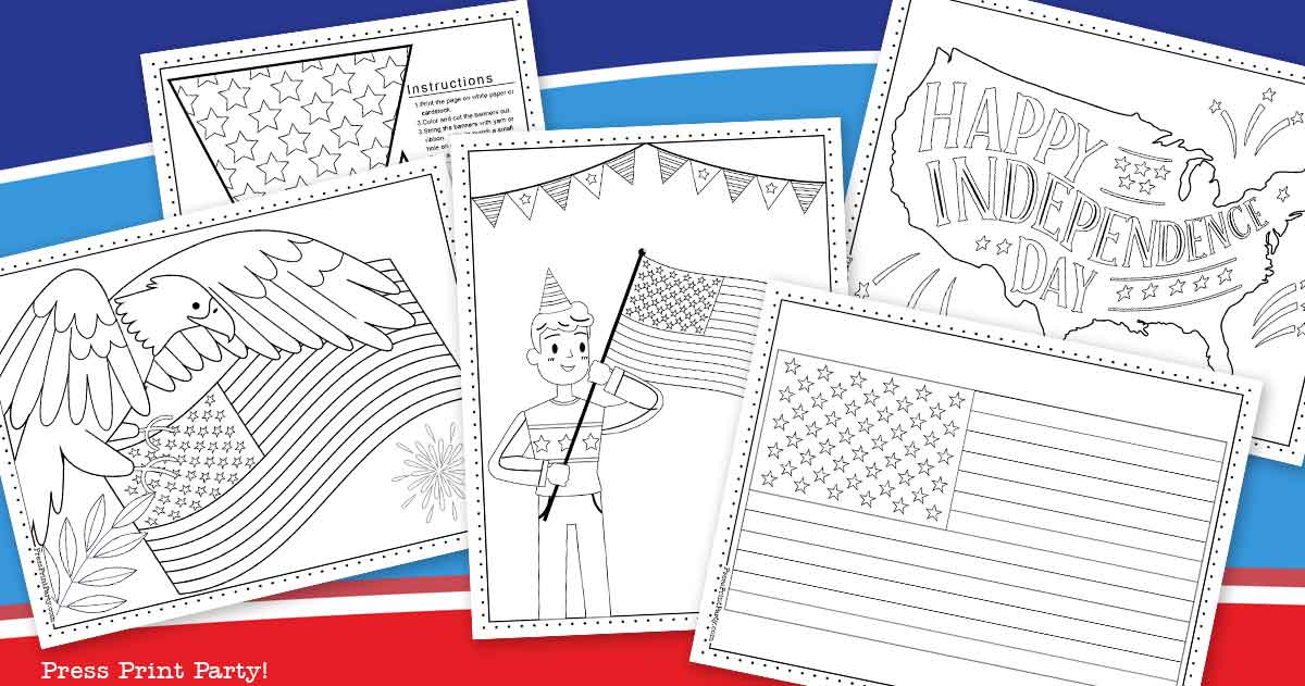 Free coloring pages of the american flag for kids