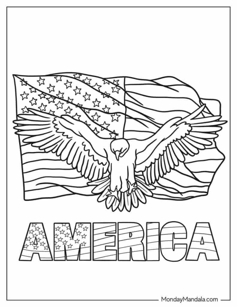 American flag coloring pages free pdf printables