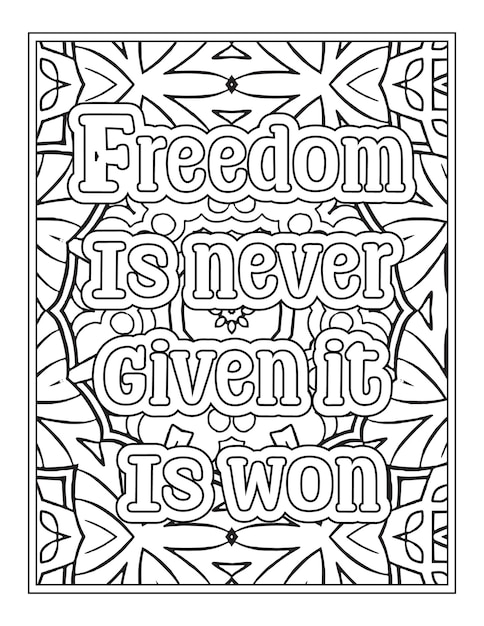 Premium vector patriotic quotes coloring pages for kdp coloring pages