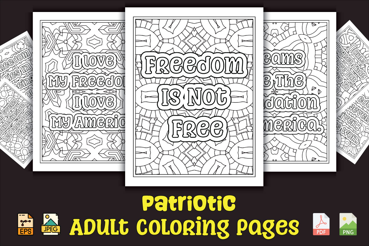 Patriotic coloring pages for adults kdp coloring book