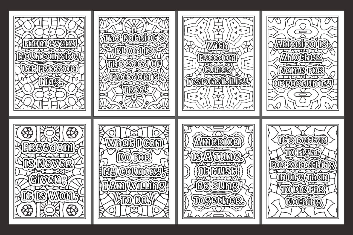 Patriotic coloring pages for adults kdp coloring book