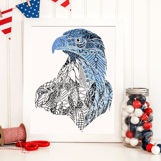 American eagle patriotic printable loring page deployment milita â