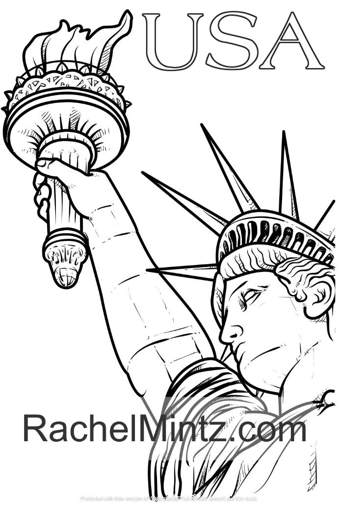 Usa patriotic adults coloring book