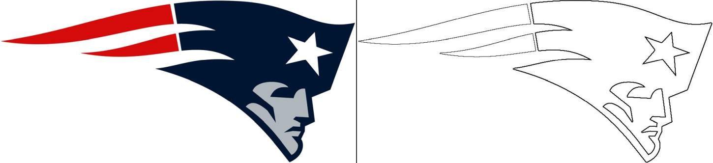 New england patriots logo with a sample coloring page