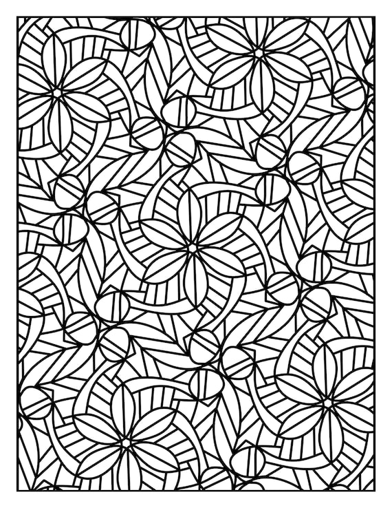 Coloring page geometric repeating pattern printable