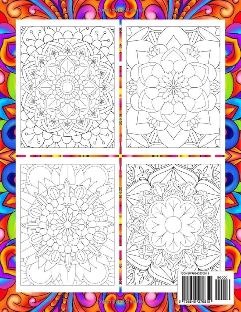 Mindful patterns coloring book for adults an adult coloring book with easy and relieving mindful patterns coloring pages prints for stress relief mandala style patterns decorations to color