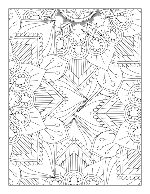 Premium vector adult coloring page floral mandala coloring page