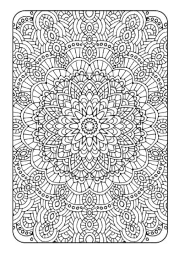 Art therapy printable adult coloring book downloadable pdf coloring pages for adults with bold lines and intricate patterns