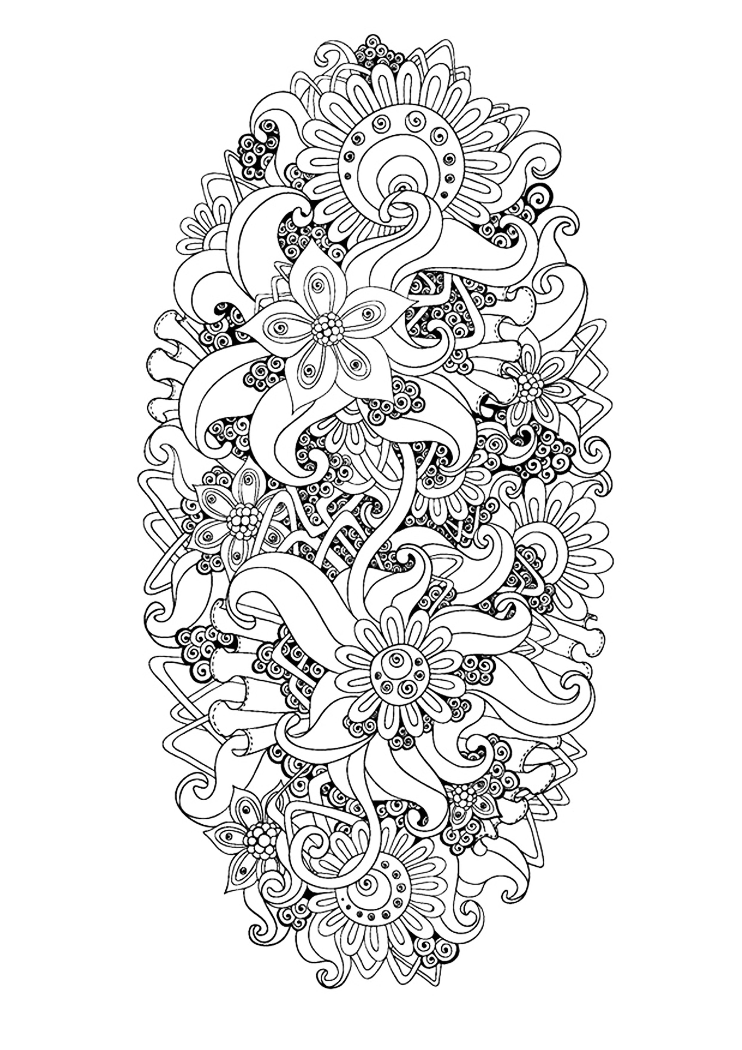 Zen antistress abstract pattern inspired by flowers by juliasnegireva