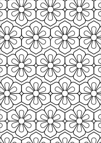 Flower pattern coloring page free printable coloring pages geometric coloring pages pattern coloring pages abstract coloring pages