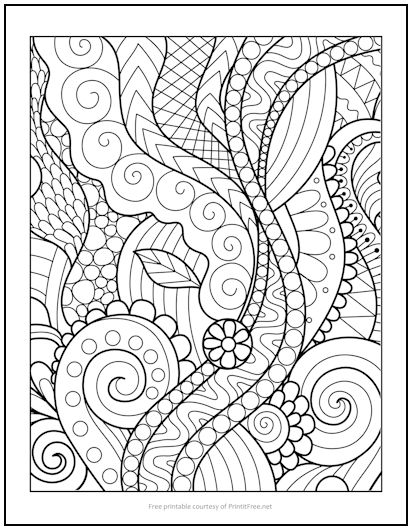 Wavy patterns coloring page print it free