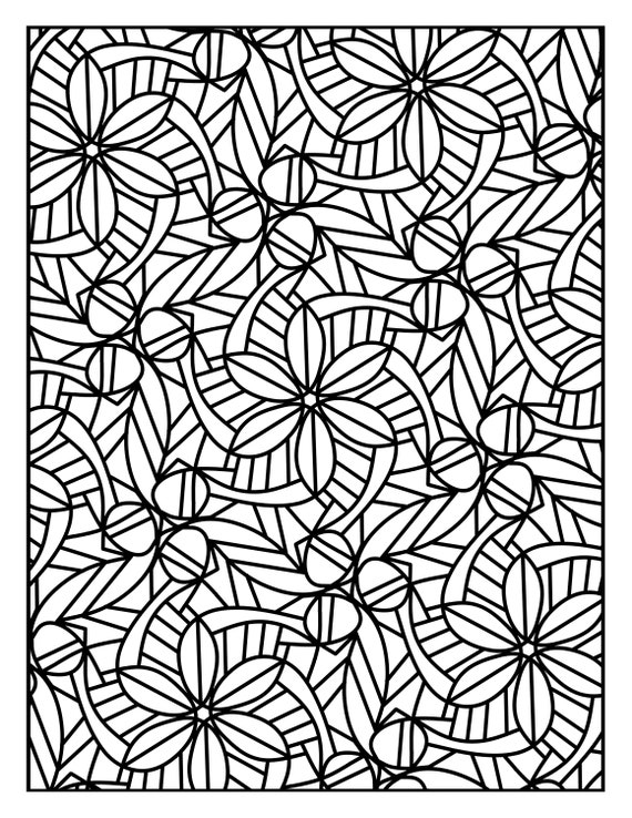 Coloring page geometric repeating pattern printable